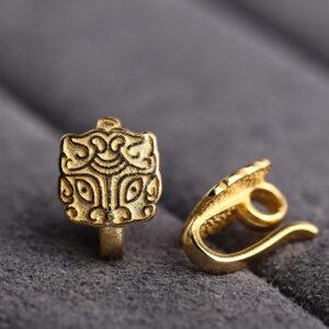 beast bead, beast clasp, s925 sterling silver, silver findings, golden clasp, gild hook