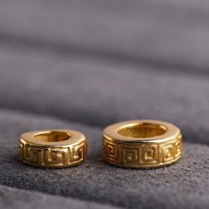 ring bead, fret pattern bead, jump ring, spacer bead, s925 sterling silver, silver bead, golden bead, gild bead