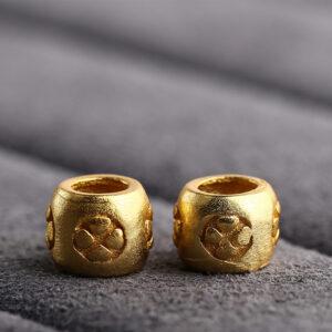 Drum bead, Cherry blossoms bead, flower bead, spacer bead, s925 sterling silver, silver bead, golden bead, gild bead