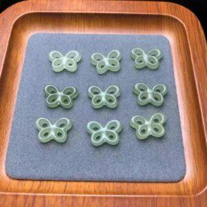 nephrite bead, butterfly bead, jade bead, green bead, high quality bead, genuine bead, natural bead