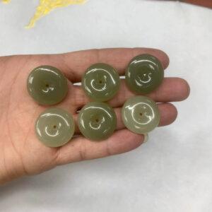nephrite bead, rondelle bead, donut bead, jade bead, green bead, high quality bead, genuine bead, natural bead