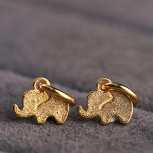 elephant charm, golden elephant bead, s925 sterling silver, silver bead, golden bead, gild charm