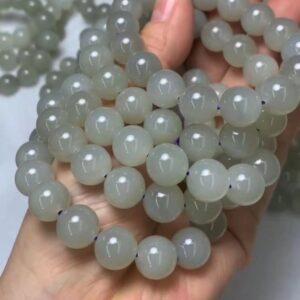 round beaded bracelet, nephrite bracelet, jade bracelet, smoky purple bracelet, genuine natural bracelet