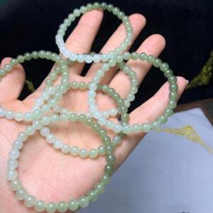 round beaded bracelet, nephrite bracelet, jade bracelet, gradient green bracelet, genuine natural bracelet