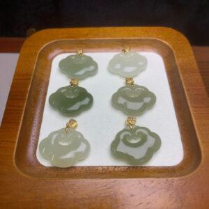 nephrite charm, cloud charm, ruyi charm, jade charm, green bead, high quality bead, genuine bead, natural bead