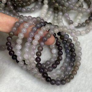 round beaded bracelet, nephrite bracelet, jade bracelet, gradient purple bracelet, genuine natural bracelet