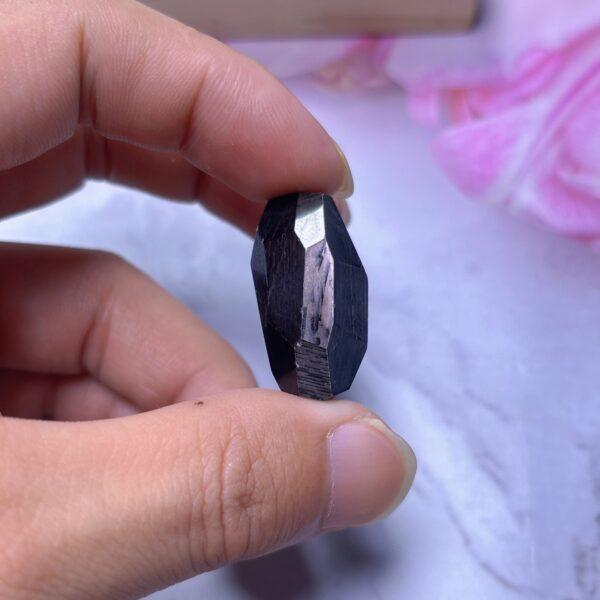 genuine natural hypersthene bead, black bead, irregular bead, polyhedron bead - Image 2