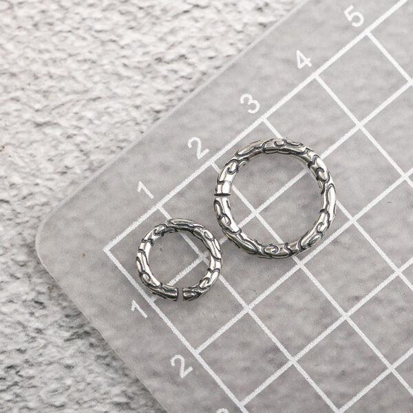 ring bead, cloud pattern bead, spacer bead, s925 sterling silver, silver bead, oxidized silver bead - Image 2