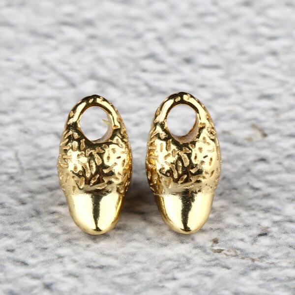 Tiger tooth bead, spacer bead, s925 sterling silver, silver bead, golden bead, gild bead - Image 2