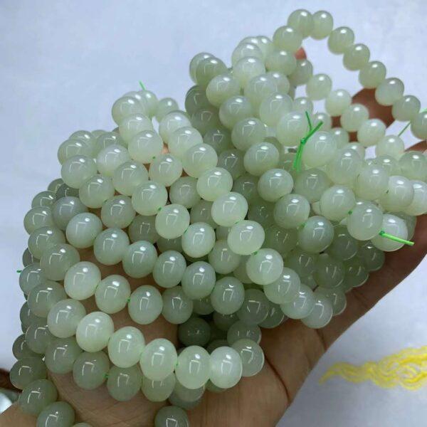 drum beaded bracelet, nephrite bracelet, jade bracelet, green bracelet, genuine natural bracelet - Image 3