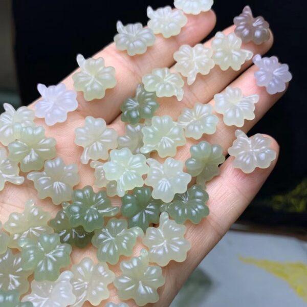nephrite charm, four leaf clover charm, jade charm, green bead, high quality bead, genuine bead, natural bead - Image 3