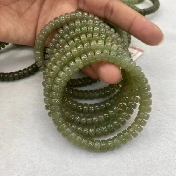 rondelle beaded bracelet, nephrite bracelet, jade bracelet, green bracelet, genuine natural bracelet - Image 3
