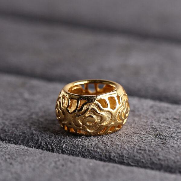 ring bead, hollow bead, cloud pattern bead, jump ring bead, s925 sterling silver, silver bead, golden bead, gild bead - Image 3