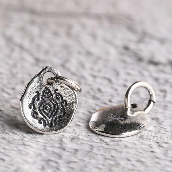 conch charm, spacer bead, s925 sterling silver, silver charm, oxidized silver bead - Image 3