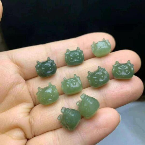 nephrite bead, baby dragon bead, cute dragon bead, jade bead, green bead, high quality bead, genuine bead, natural bead - Image 3