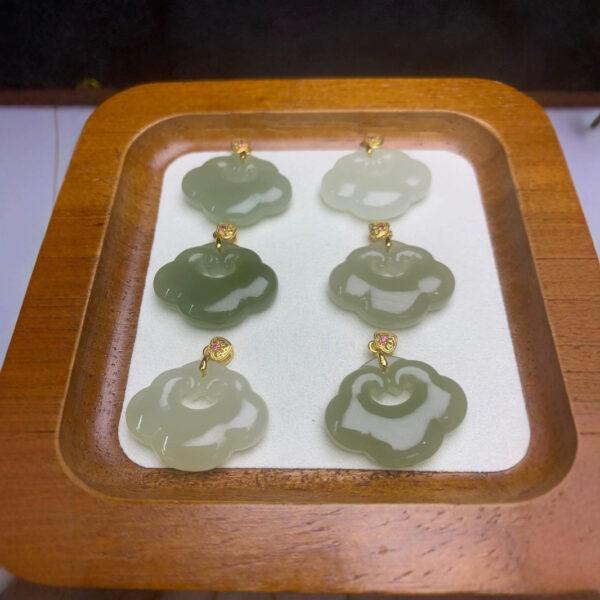 nephrite charm, cloud charm, ruyi charm, jade charm, green bead, high quality bead, genuine bead, natural bead - Image 3
