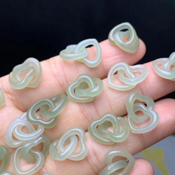 nephrite bead, heart bead, double hearts bead, jade bead, green bead, high quality bead, genuine bead, natural bead - Image 5