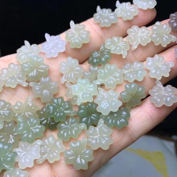 nephrite charm, four leaf clover charm, jade charm, green bead, high quality bead, genuine bead, natural bead - Image 4