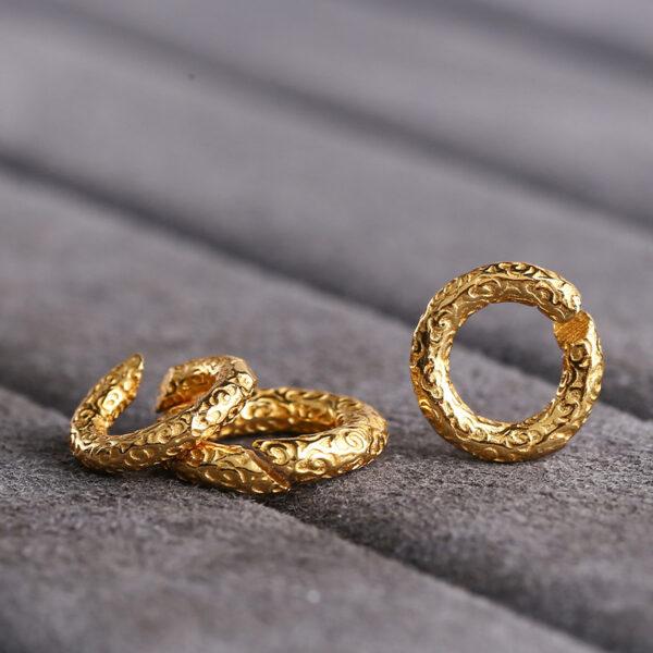 open ring bead, cloud pattern bead, spacer bead, s925 sterling silver, gild bead, golden bead - Image 4