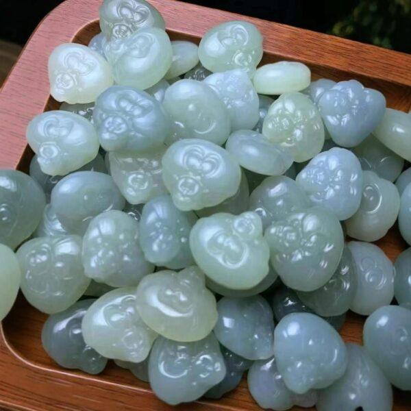 nephrite charm, Maitreya Buddha charm, jade bead, green bead, high quality bead, genuine bead, natural bead - Image 4