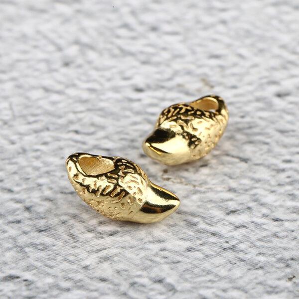 Tiger tooth bead, spacer bead, s925 sterling silver, silver bead, golden bead, gild bead - Image 4