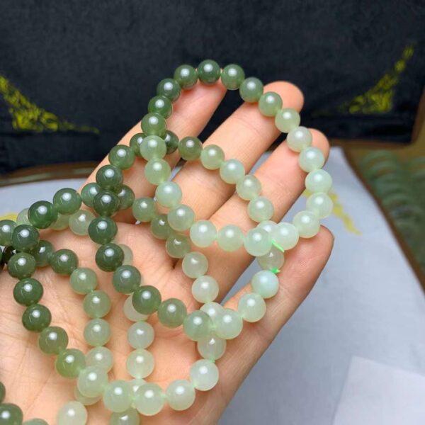 round beaded bracelet, nephrite bracelet, jade bracelet, gradient green bracelet, genuine natural bracelet - Image 4