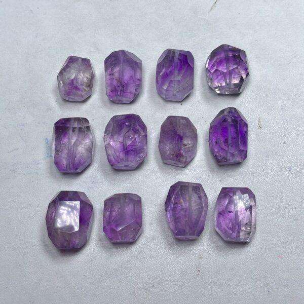genuine natural amethyst rutilated quartz, Super 7 bead, quartz bead, clear bead, purple bead, irregular bead, polyhedron bead - Image 4