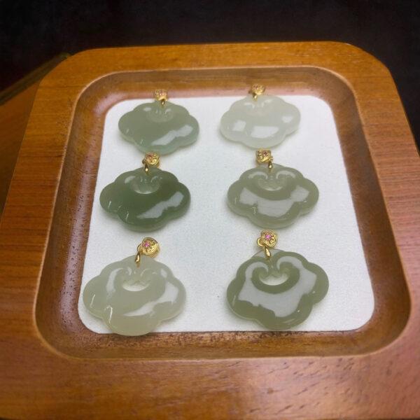 nephrite charm, cloud charm, ruyi charm, jade charm, green bead, high quality bead, genuine bead, natural bead - Image 4