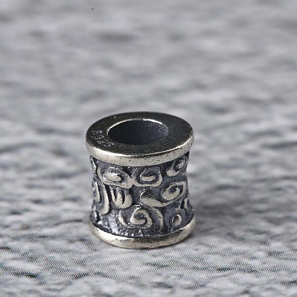 tube bead, flower pattern bead, spacer bead, jump ring, s925 sterling silver, silver bead, oxidized silver bead - Image 5