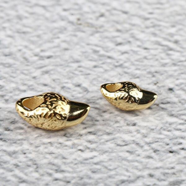 Tiger tooth bead, spacer bead, s925 sterling silver, silver bead, golden bead, gild bead - Image 5