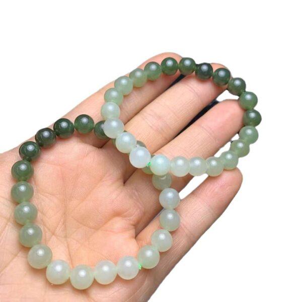 round beaded bracelet, nephrite bracelet, jade bracelet, gradient green bracelet, genuine natural bracelet - Image 5