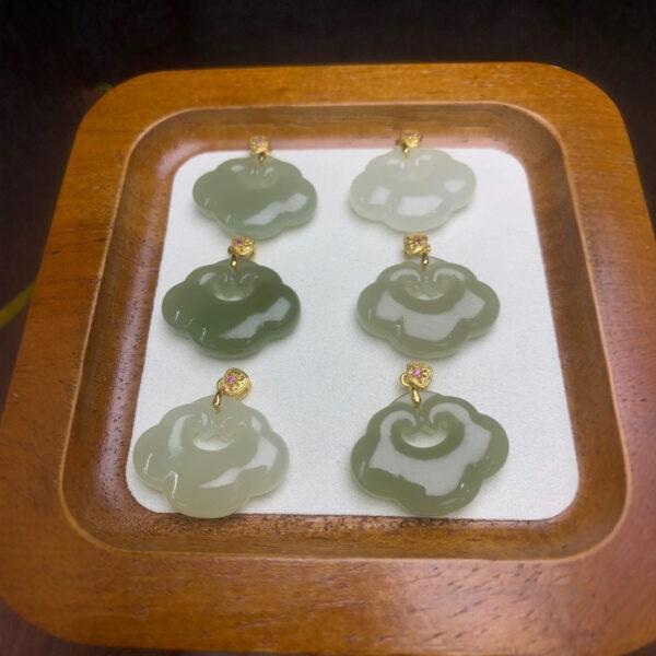 nephrite charm, cloud charm, ruyi charm, jade charm, green bead, high quality bead, genuine bead, natural bead - Image 5