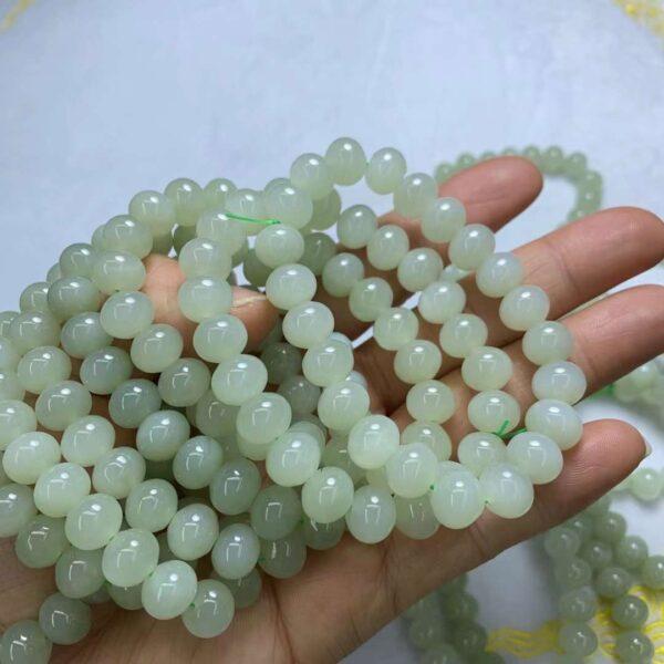 drum beaded bracelet, nephrite bracelet, jade bracelet, green bracelet, genuine natural bracelet - Image 5