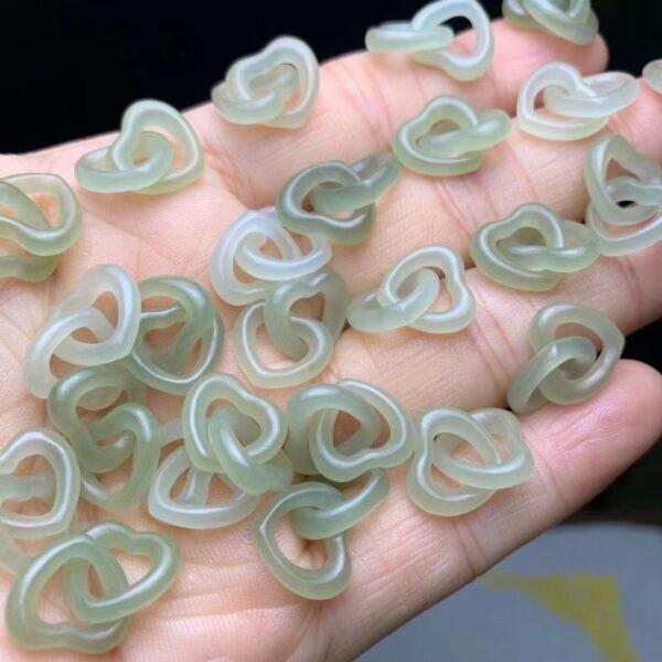 nephrite bead, heart bead, double hearts bead, jade bead, green bead, high quality bead, genuine bead, natural bead - Image 6