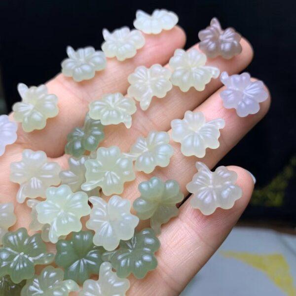 nephrite charm, four leaf clover charm, jade charm, green bead, high quality bead, genuine bead, natural bead - Image 5