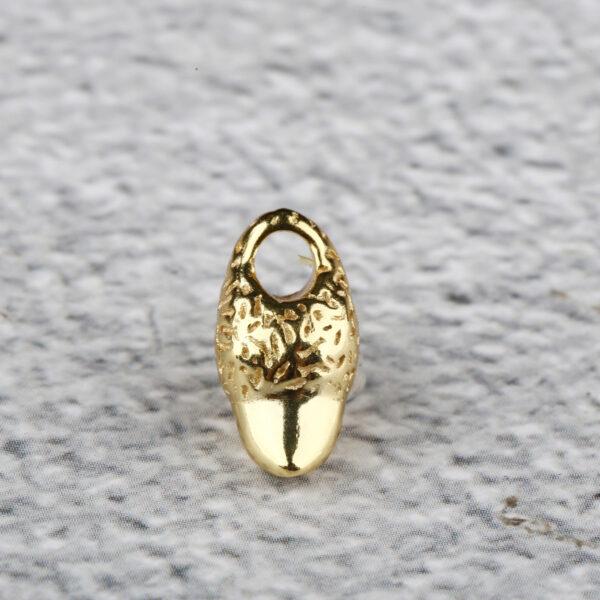 Tiger tooth bead, spacer bead, s925 sterling silver, silver bead, golden bead, gild bead - Image 6