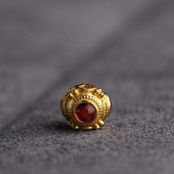 hollow bead, triangle bead, s925 sterling silver, silver bead, golden bead, gild bead - Image 7