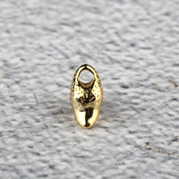 Tiger tooth bead, spacer bead, s925 sterling silver, silver bead, golden bead, gild bead - Image 7