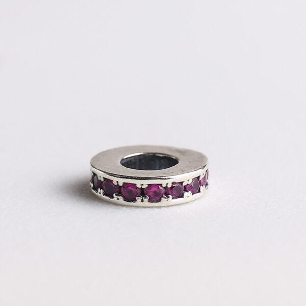 gasket bead, colorful zircon bead, spacer bead, s925 sterling silver, silver bead, oxidized silver bead - Image 8