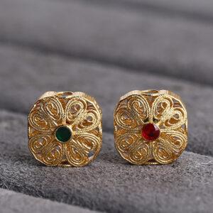 rectangle bead, hollow bead, flower pattern bead, s925 sterling silver, silver bead, golden bead, gild bead