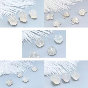 multi shapes bead, agate bead, agate charm, hazy white bead, hazy bead