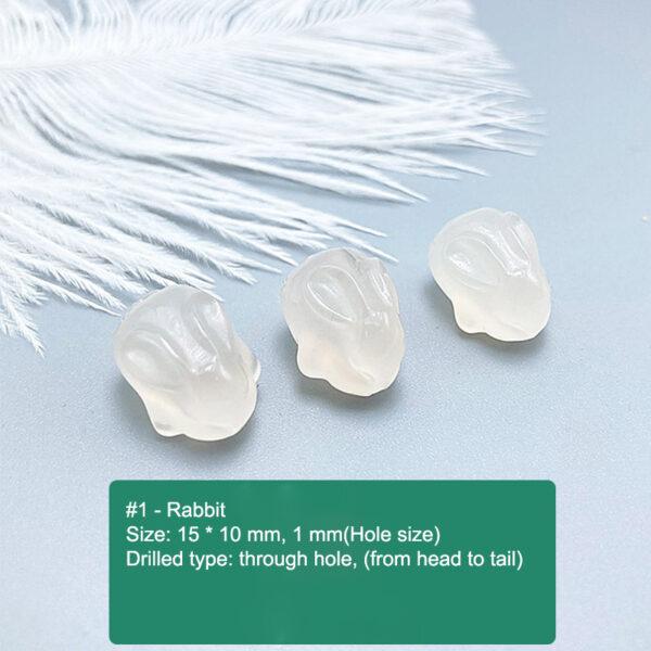 multi shapes bead, agate bead, agate charm, hazy white bead, hazy bead - Image 3