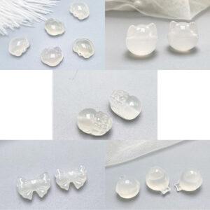 multi shapes bead, agate bead, agate charm, hazy white bead, hazy bead