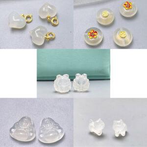 multi shapes bead, agate bead, agate charm, hazy white bead, hazy bead