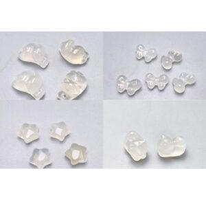 multi shapes bead, agate bead, agate charm, hazy white bead, hazy bead