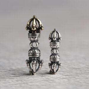 Vajra charm, hollow charm, retro charm, s925 sterling silver, silver charm, oxidized silver charm