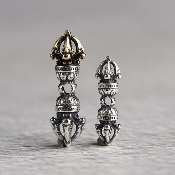Vajra charm, hollow charm, retro charm, s925 sterling silver, silver charm, oxidized silver charm