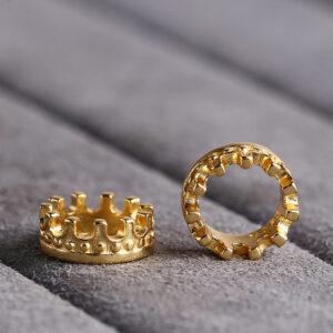 crown bead, bead holder, spacer bead, s925 sterling silver, silver bead, golden bead, gild bead