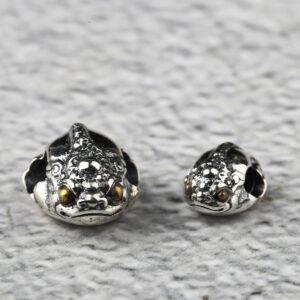 pixiu bead, animal bead, Auspicious Beast, spacer bead, s925 sterling silver, silver bead, oxidized silver bead