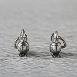 bird charm, Magpie charm, retro charm, s925 sterling silver, silver bead, silver charm, oxidized silver bead